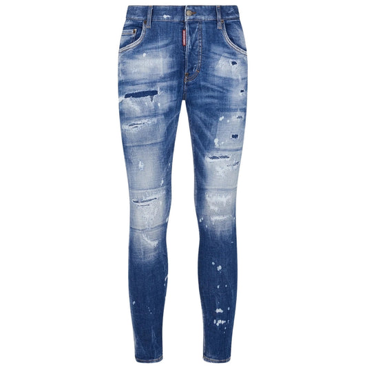 Dsquared2 Super Twinky Jean Faded Reinforced Ripped Blue Jeans S74Lb1440 S30872 470