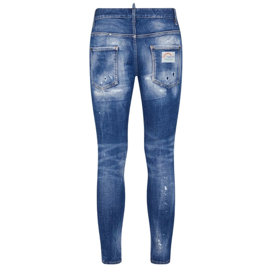 Dsquared2 Super Twinky Jean Faded Reinforced Ripped Blue Jeans S74Lb1440 S30872 470