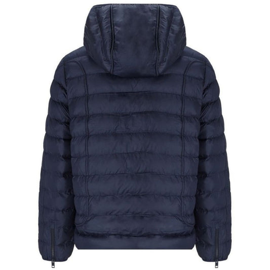 Diesel Plain Navy Blue Padded Hooded Jacket S