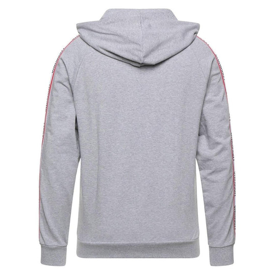 Moschino Brand Tape Logo Grey Zip Hoodie