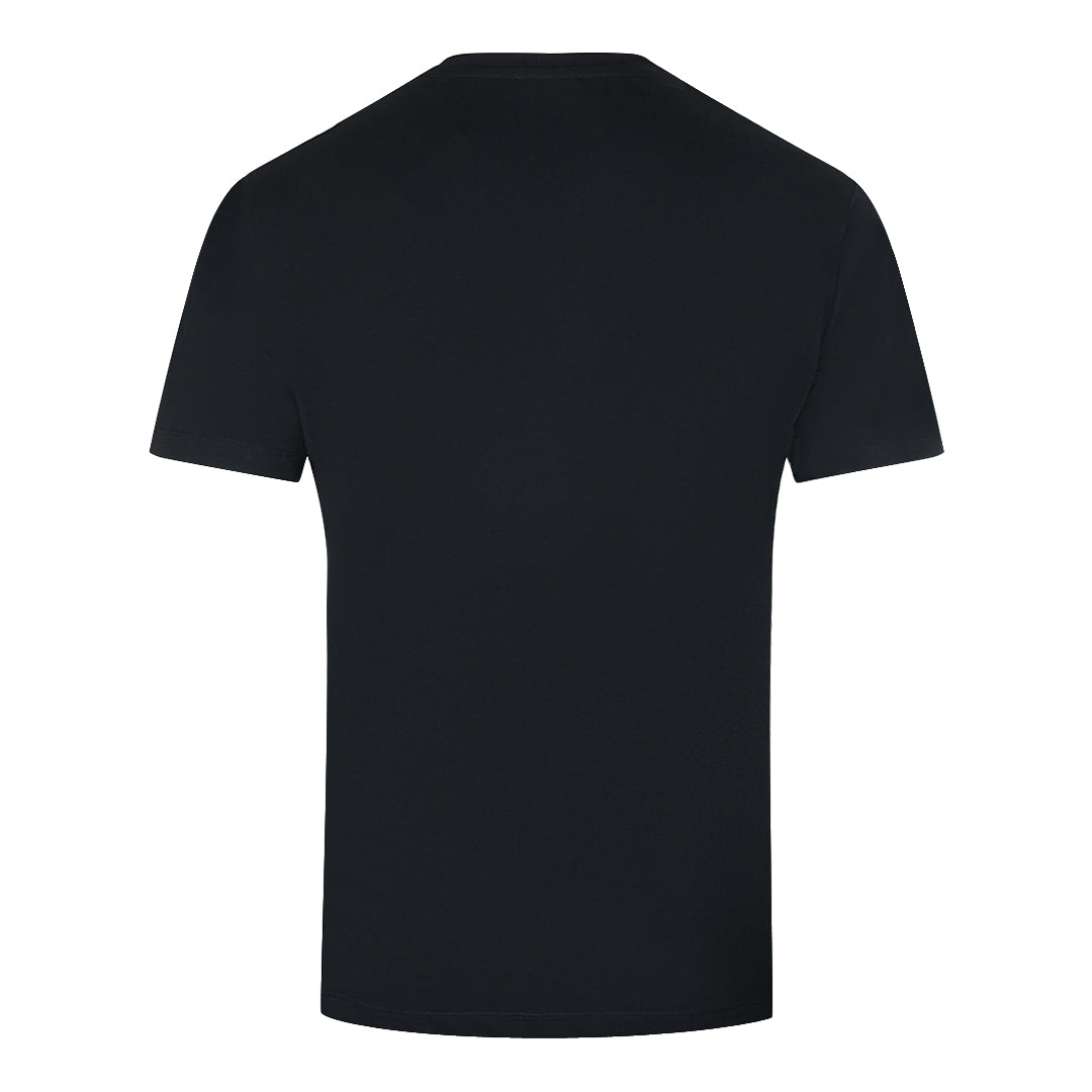 Balmain Brand Embossed Logo Black T Shirt
