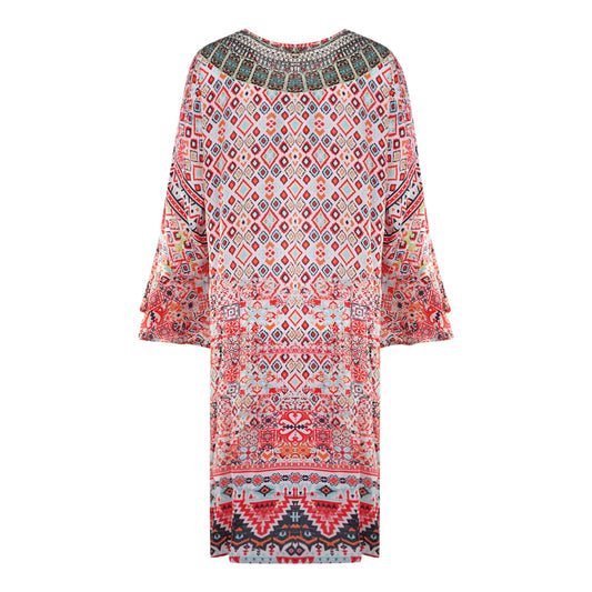 Inoa Aleppo 1928 Print Short Frill Multicoloured Kaftan Cover Up