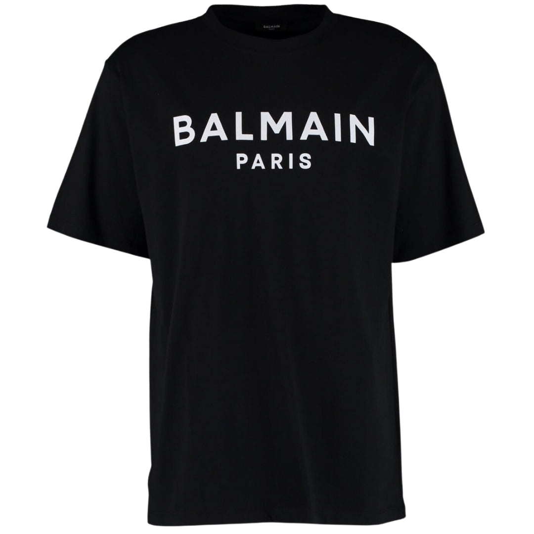 Balmain Paris Classic Branded Logo Black T Shirt