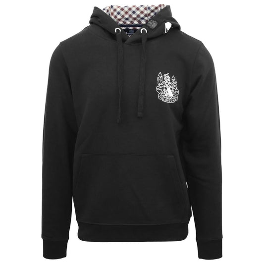 Aquascutum Branded Hood Black Hoodie