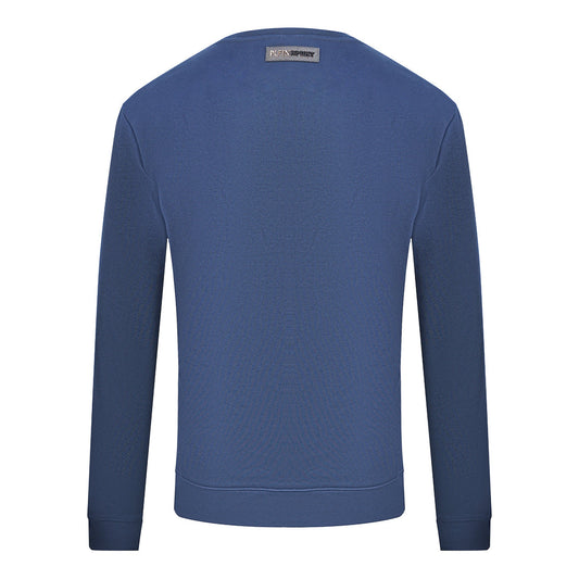 Philipp Plein Sport Purple Bold Logo Navy Blue Jumper