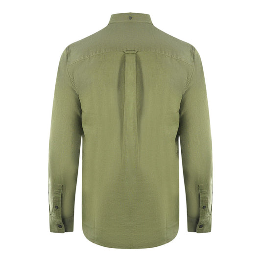 Lyle Scott Green Long Sleeved Cotton Linen Shirt