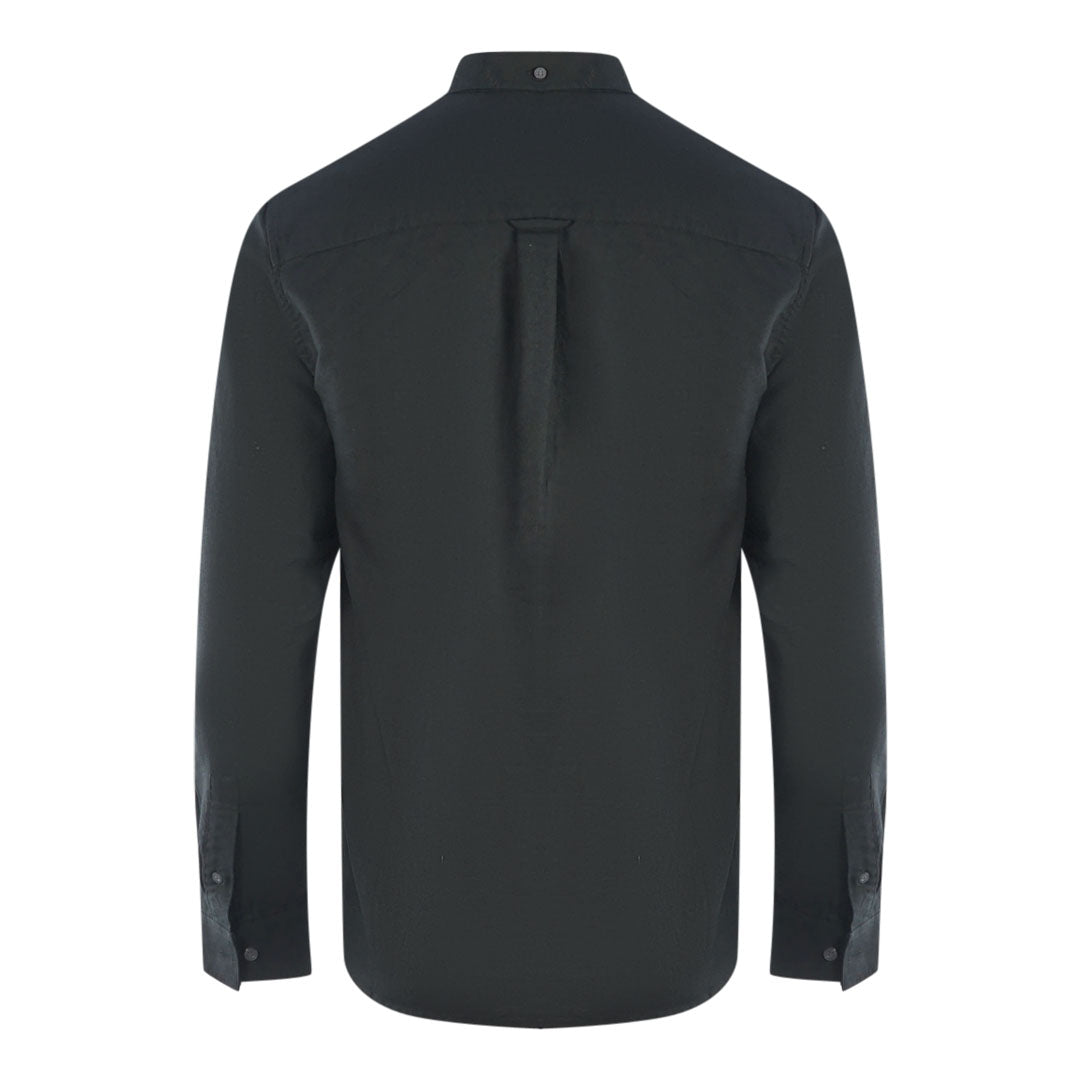 Lyle Scott Black Long Sleeved Cotton Linen Shirt