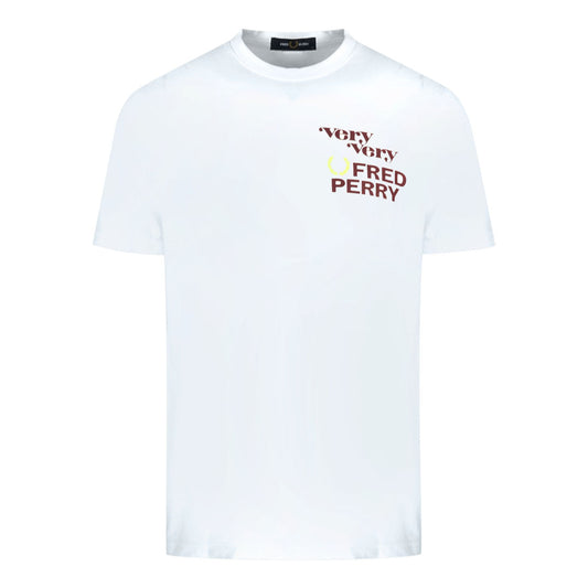 Fred Perry Very Very Logo M2679 129 White T Shirt