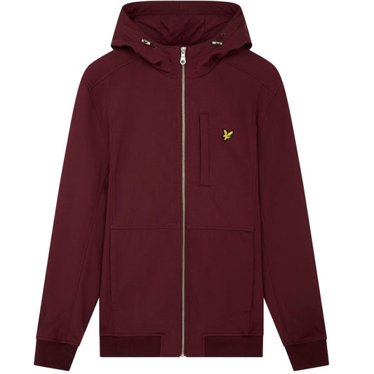 Lyle & Scott Branded Logo Burgundy Hooded Softshell Jacket L