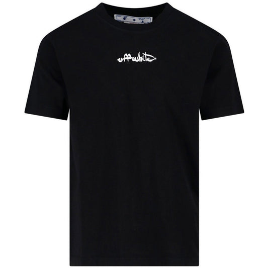 Off White Script Logo Slim Fit Black T Shirt