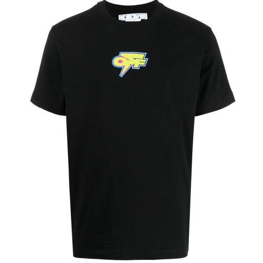 Off White Degrade Thunder Logo Slim Fit Black T Shirt
