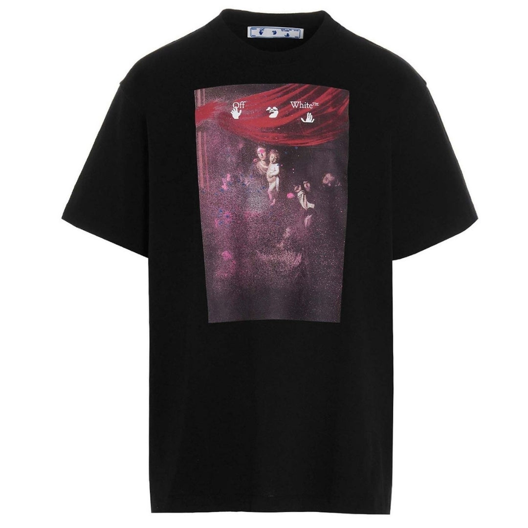 Off White Sprayed Carvaggio Black Oversized T Shirt