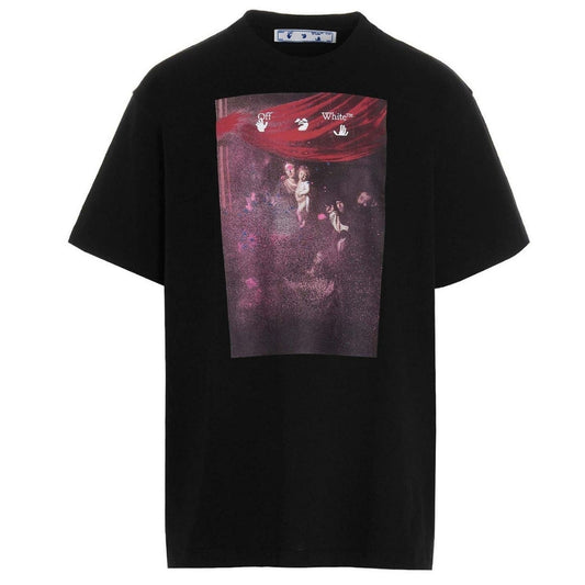 Off White Sprayed Carvaggio Black Oversized T Shirt