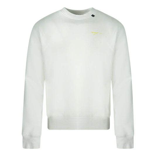 Off White Yellow Black Arrow Back Logo White Sweatshirt