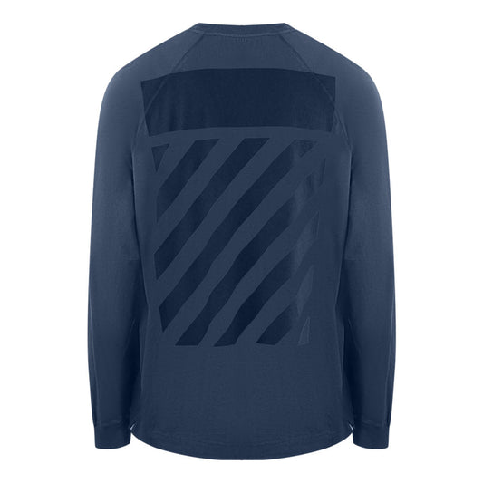 Off White Diag Line Back Logo Navy Blue Sweatshirt OMBA056S22FLE0024646