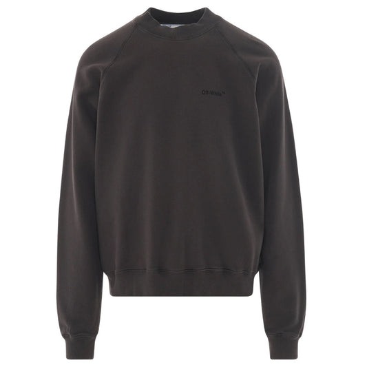 Off White Diag Line Back Logo Black Sweatshirt