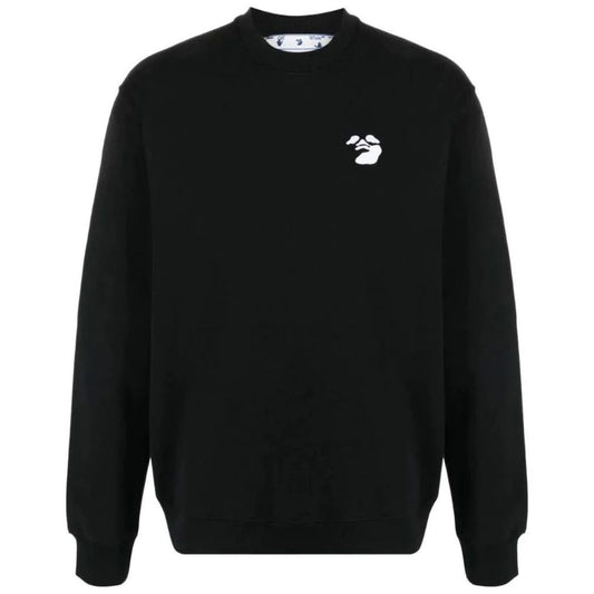 Off White Ow Face Slim Fit Black Sweatshirt