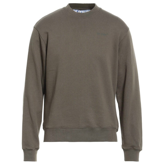 Off White Diag Line Skate Logo Green Sweatshirt