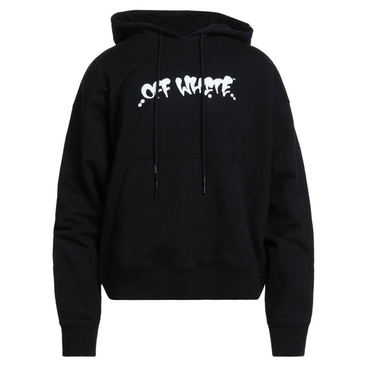 Off White Marker Graffiti Spray Design Logo Black Hoodie