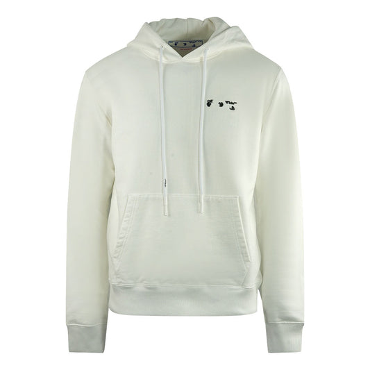 Off White Small Off White Logo White Slim Hoodie OMBB097C99FLE0040110