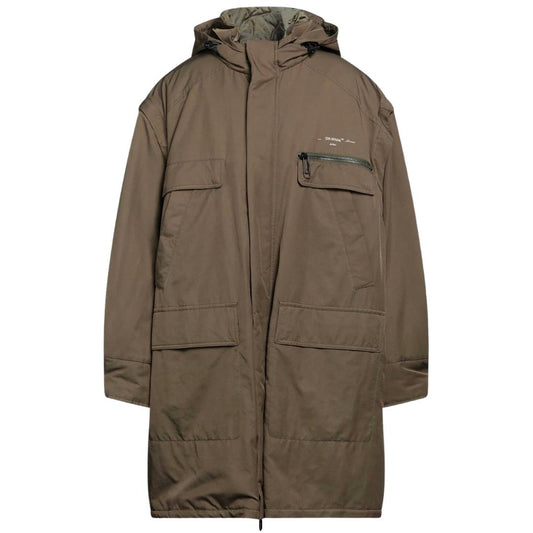 Off White Reversible Cover all Military Green Jacket OMEA199F19F230264301
