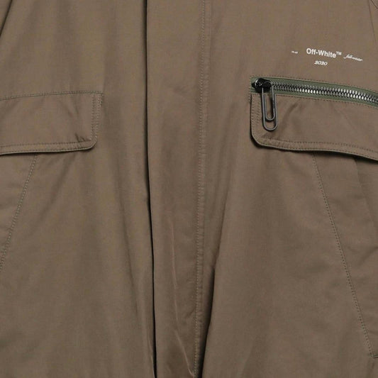 Off White Reversible Cover all Military Green Jacket OMEA199F19F230264301