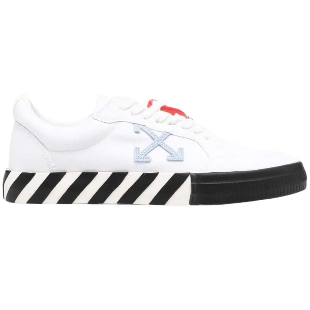Off White Vulc Low Light Blue Design White Sneakers
