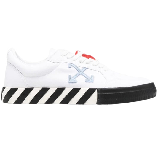 Off White Vulc Low Light Blue Design White Sneakers