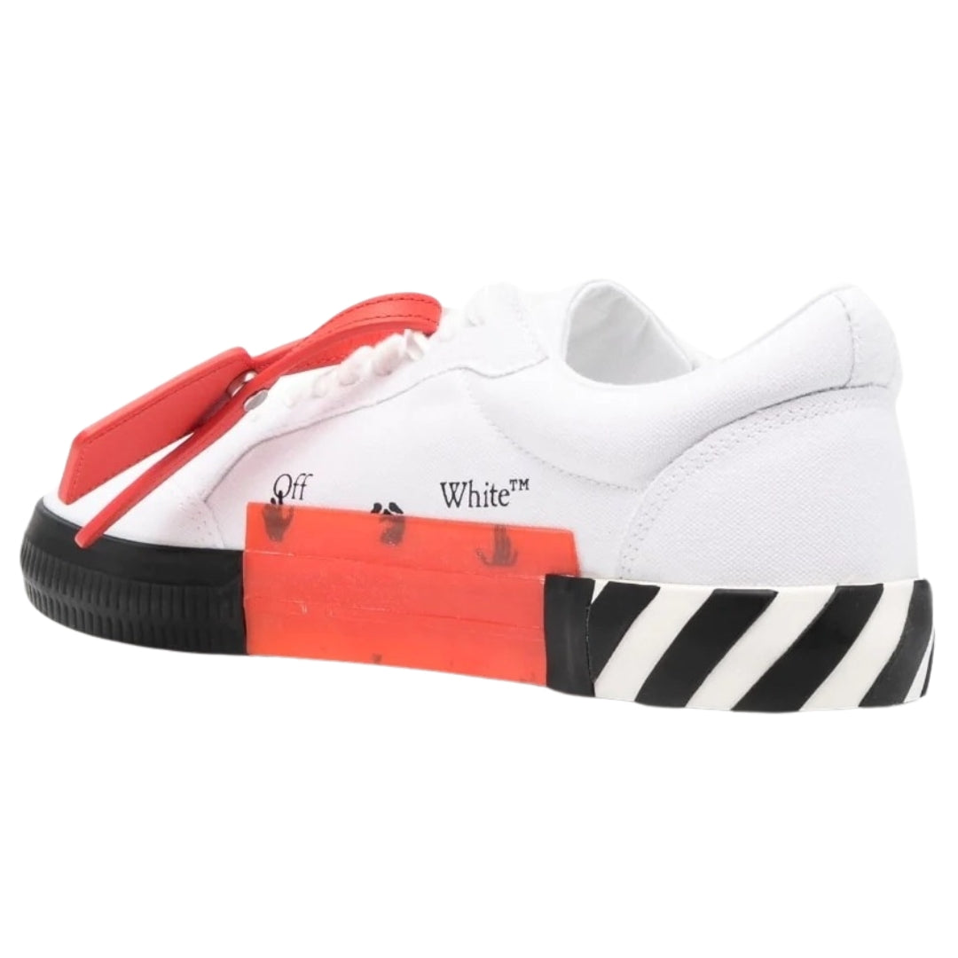 Off White Vulc Low Light Blue Design White Sneakers