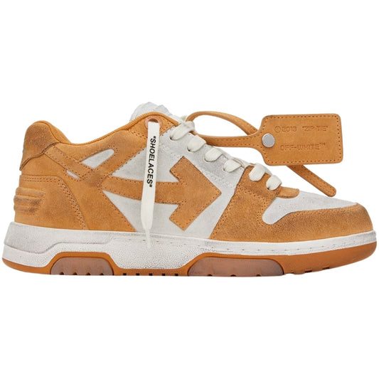 Off White Out Of Office Vintage Orange Suede Leather Sneakers