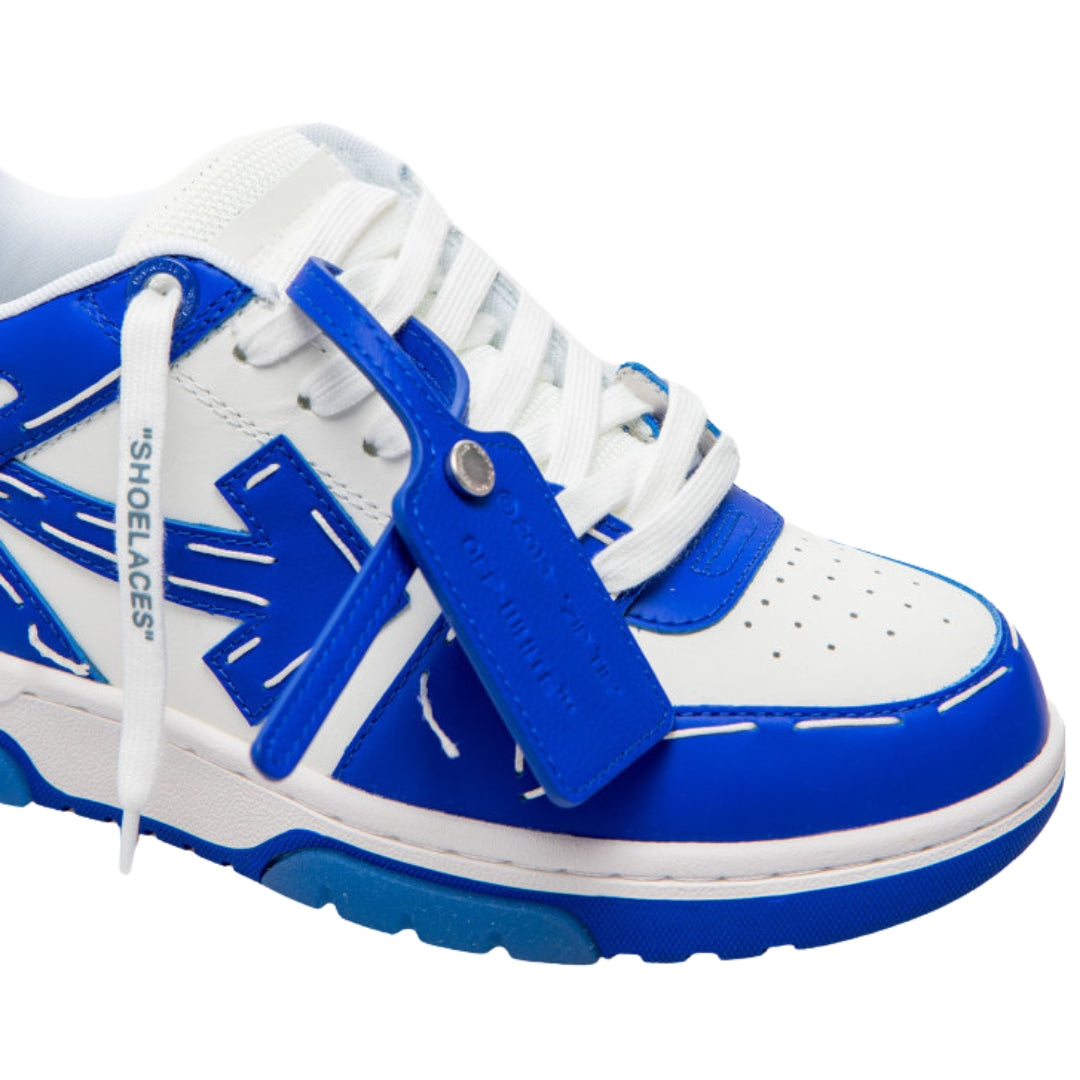 Off White Out Of Office Blue Leather Sneakers