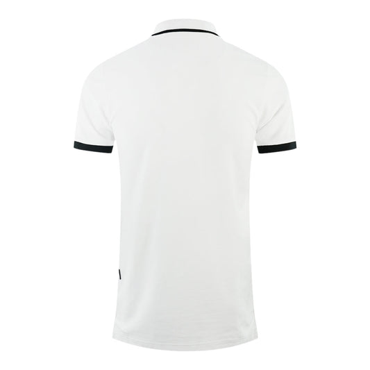 Aquascutum Branded Shoulder Tipped White Polo Shirt P00323 01