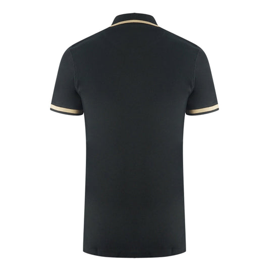 Aquascutum Tipped Aldis Black Polo Shirt