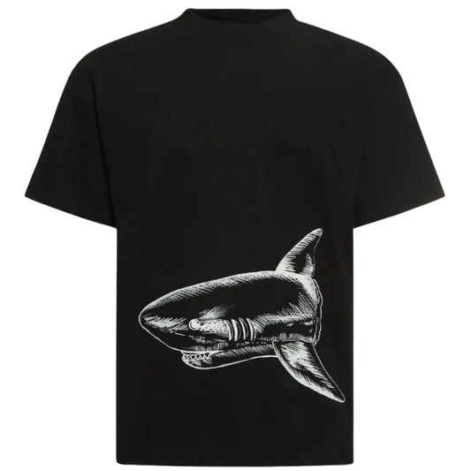 Palm Angels Broken Shark Design Black T Shirt