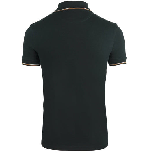 Aquascutum Tipped Collar Black Polo Shirt QMP028 02