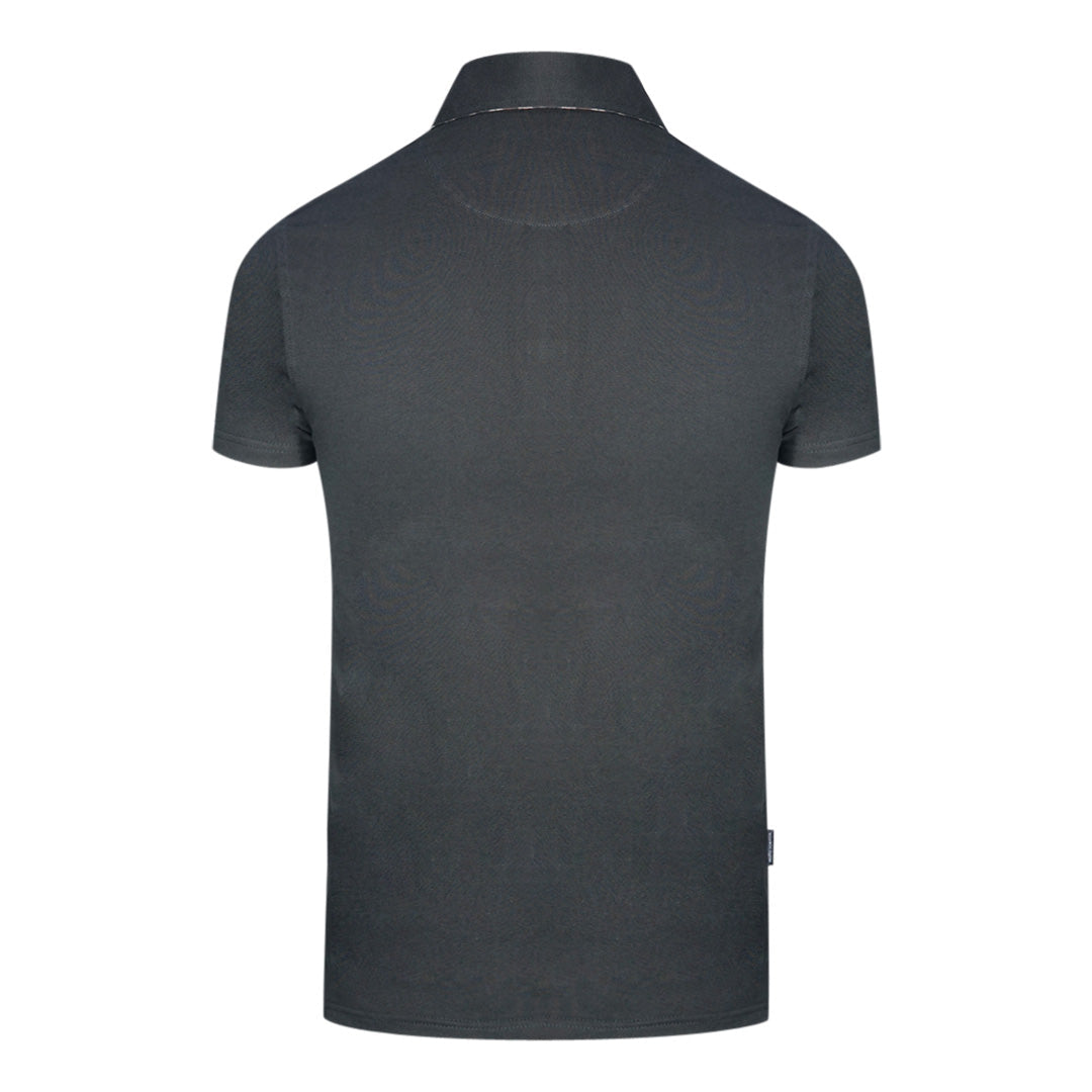 Aquascutum Aldis Crest Block Logo Black Polo Shirt