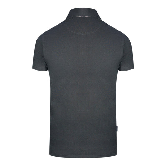 Aquascutum Aldis Crest Block Logo Black Polo Shirt