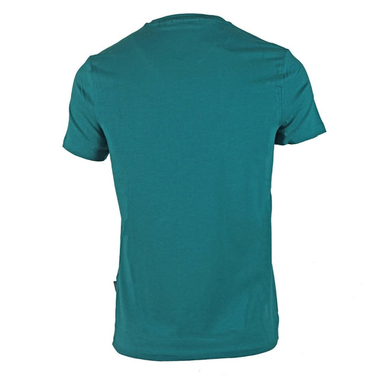 Aquascutum Signature Check Logo Green TShirt QMT003M0 08
