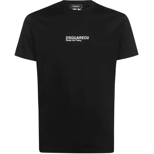 Dsquared2 Sweat And Tears Logo Cool Fit Black T Shirt