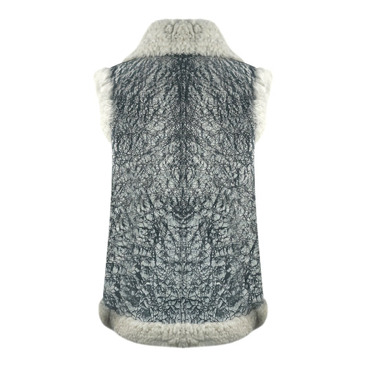 Parajumpers Sax Shearling Nine Iron Grey Leather Gilet Sax Shearling 765