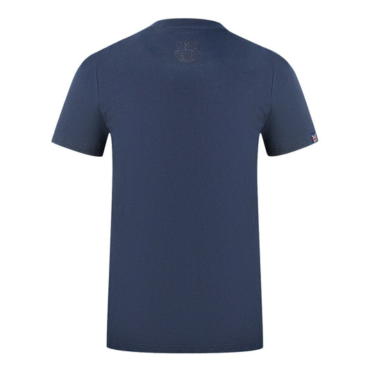 Aquascutum London Brand Logo Navy Blue T-Shirt T00323 85