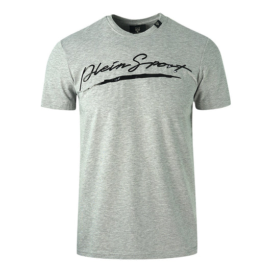 Plein Sport Brand Signature Logo Grey T Shirt