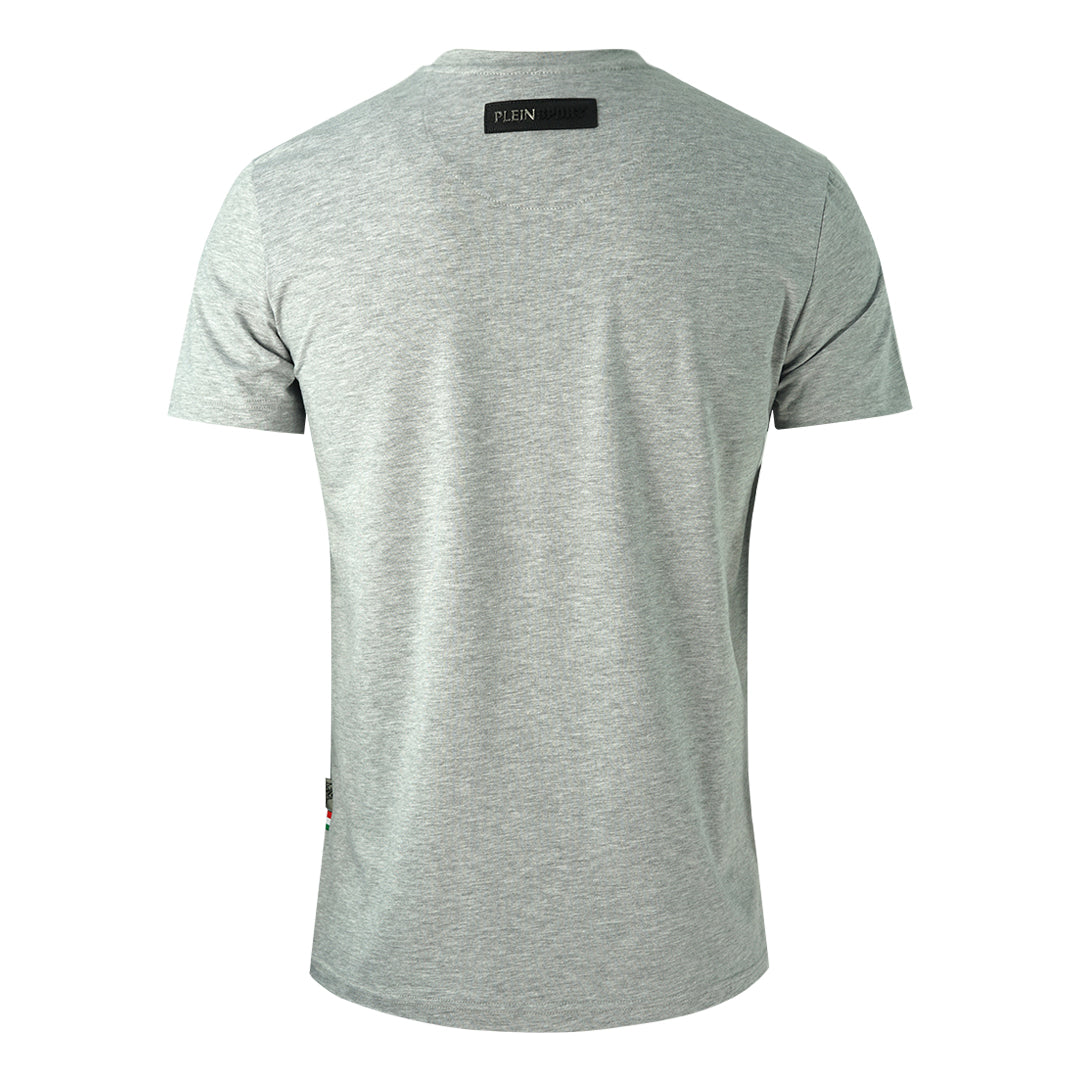 Plein Sport Brand Signature Logo Grey T Shirt