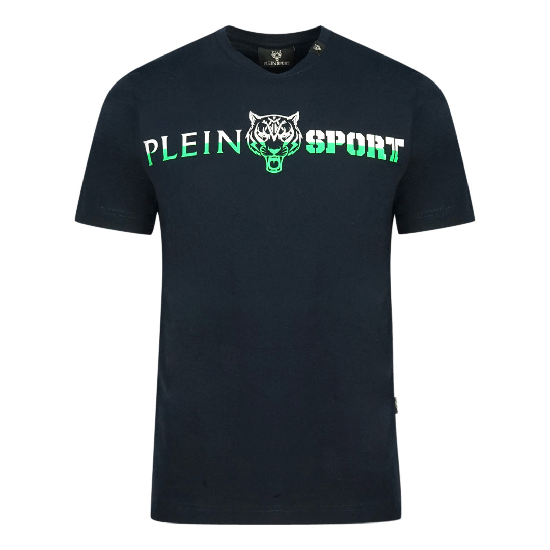 Philipp Plein Sport Bold Split Logo Navy Blue T Shirt