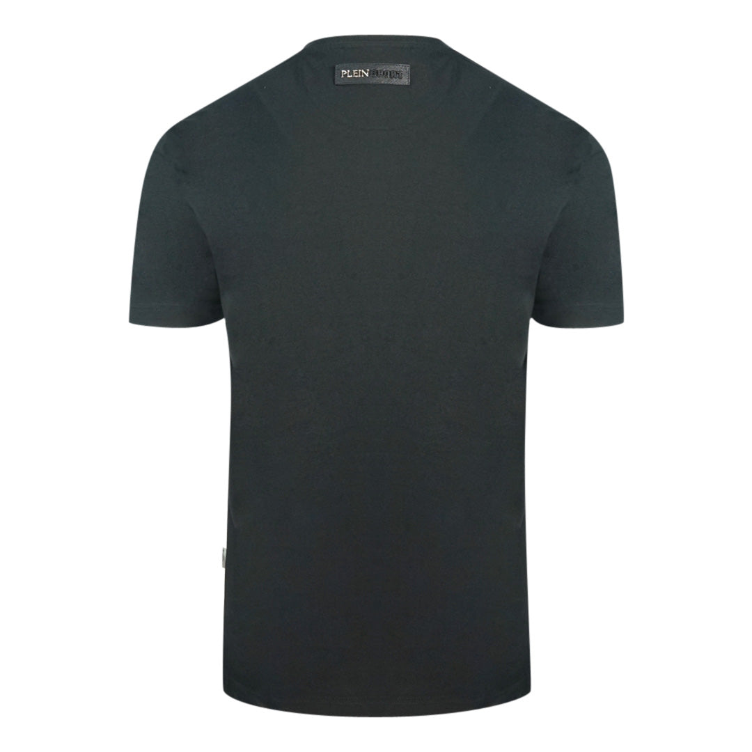 Philipp Plein Sport Yellow Bold Split Logo Black T Shirt 1