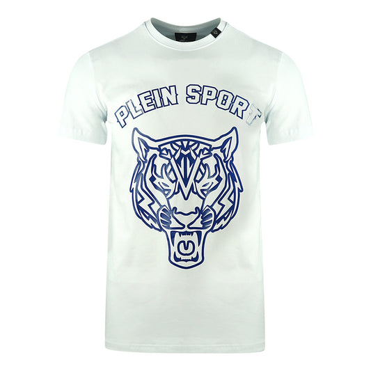 Plein Sport Large Stencil Tiger Logo White T Shirt