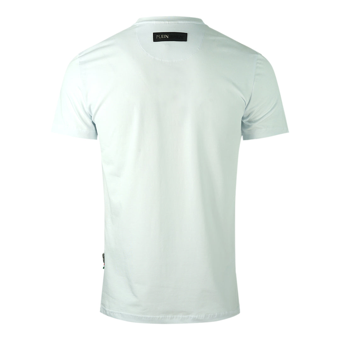 Plein Sport Large Stencil Tiger Logo White T Shirt