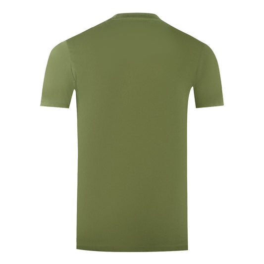 Aquascutum Large Bold London Aldis Brand Logo Army Green T Shirt
