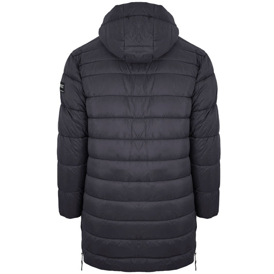 Plein Sport Padded Small Circular Logo Branded Grey Long Jacket