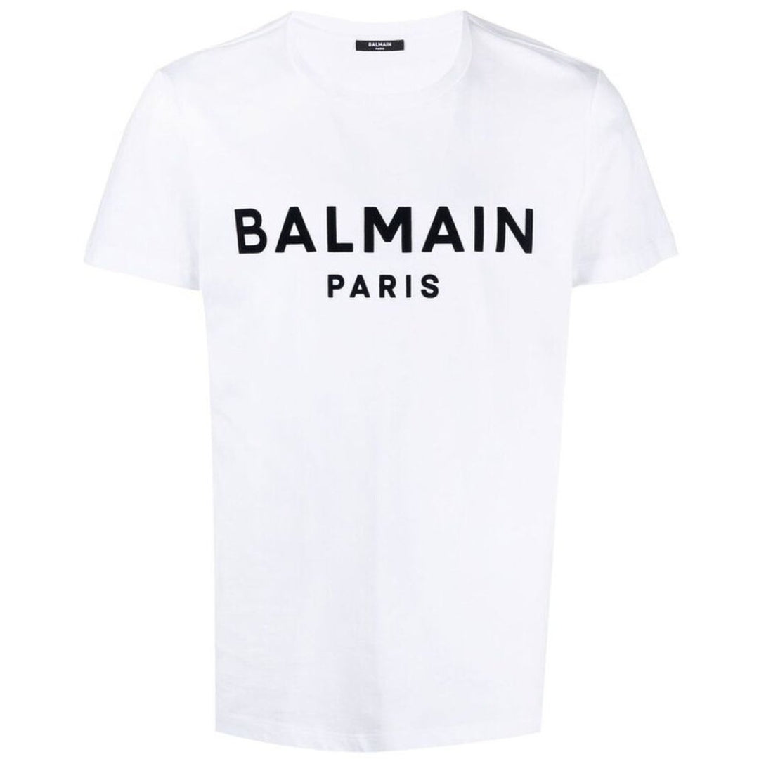 Balmain Paris Bold Branded Logo White T Shirt